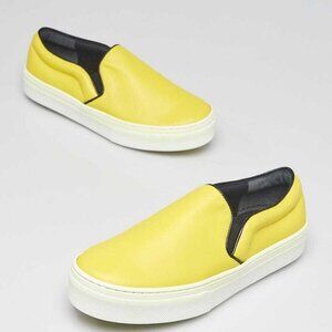 Celine Yellow Leather Slip On Sneakers Size 5.5/36